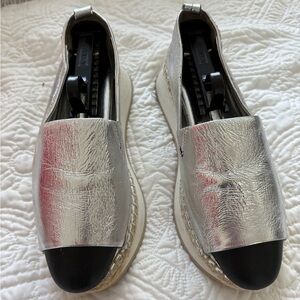 DKNY Silver and Black Espadrilles